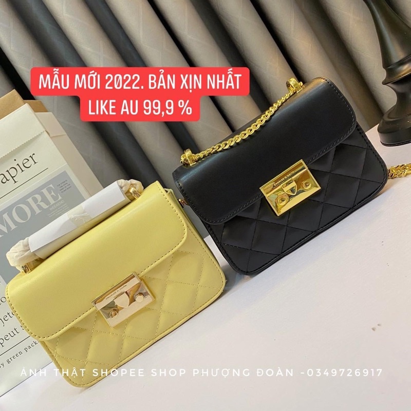 Túi C.K XUẤT khuy nhọn trần trám size 19cm