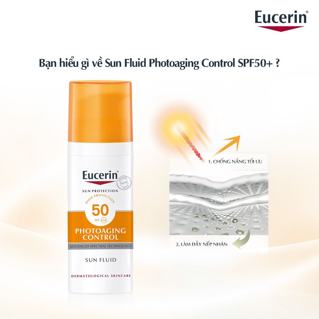 Eucerin Kem Chống Nắng Giúp Giảm Nếp Nhăn Và Ngăn Ngừa Lão Hóa Sun Fluid Photoaging Control Spf 50-50ml