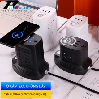 Ổ Cắm Điện Đa Năng Thông Minh 3 Chấu Chống Giật Chống Cháy Kiêm Sạc Không Dây Hình Tháp Nhiều Tầng Bảo Hành Lỗi 1 Đổi 1