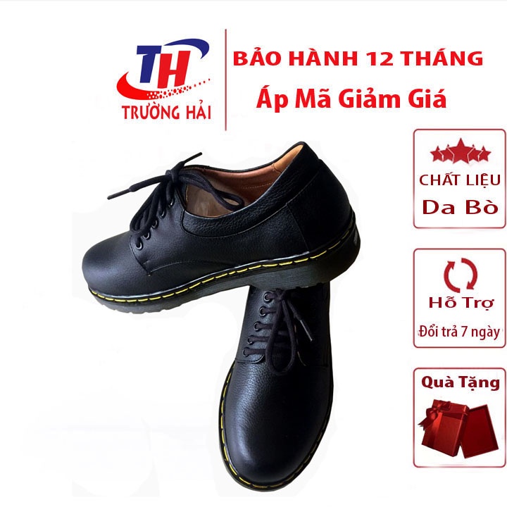 Giày Nam  Đế Doctor Trường Hải Màu đen Da bò thật không bong tróc GDT270