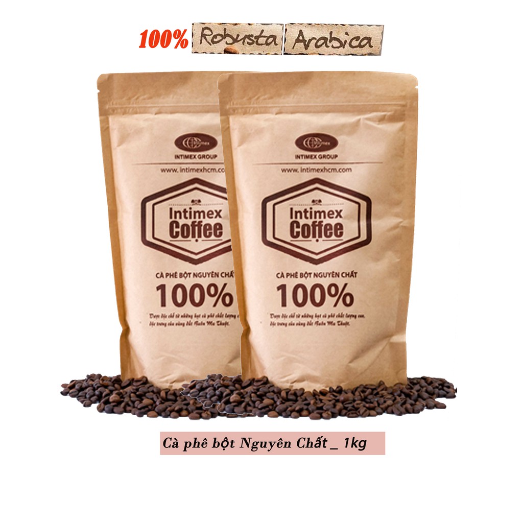 Combo 2 Cà phê Robusta & Arabica Nguyên chất 100% Intimex (500g/túi)
