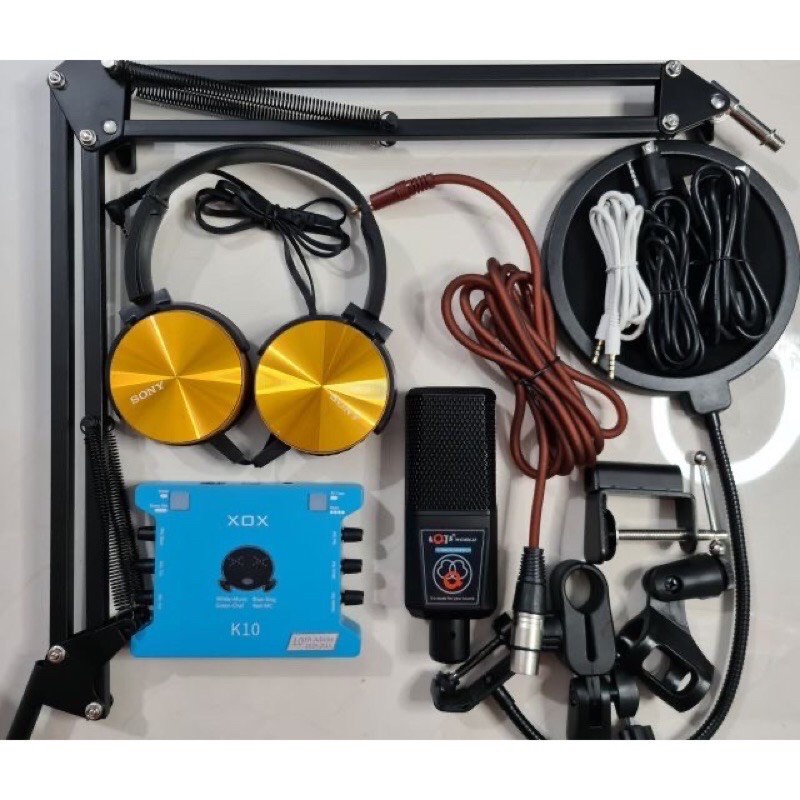 Combo Chọn Bộ Hát Thu Âm Livestream Karaoke Online XOX K10 2020 -Bản đặc biệt Kèm Mic ALC 280 Và tai nghe chụp tai chân