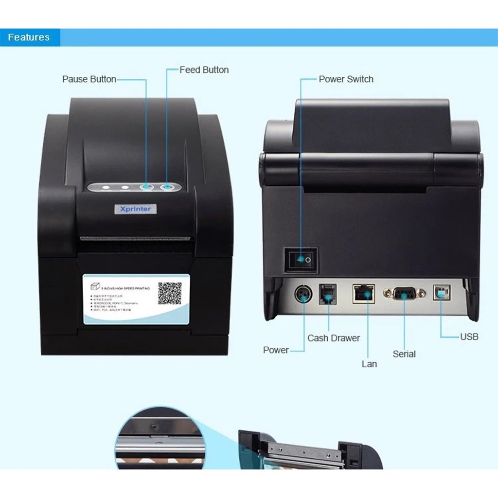 Máy in Xprinter XP 350BM in đơn hàng TOPTOP, SHOPEE, GHTK... bằng điện thoại qua wifi, in tem nhãn và phiếu giao hàng.