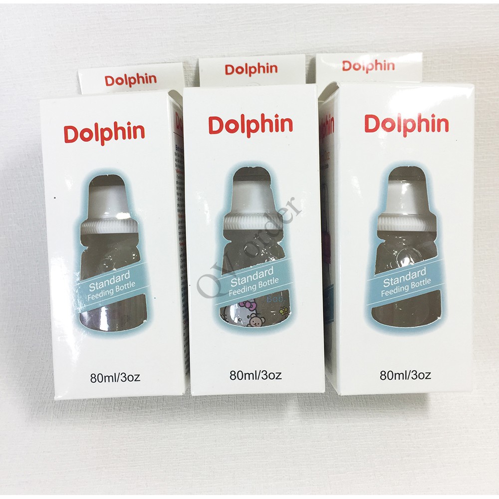 [FreeShip] Bình Sữa Streamline Cổ Hẹp 80ml Dolphin - Tặng 1 Núm Ty Siêu Mềm - DP018C