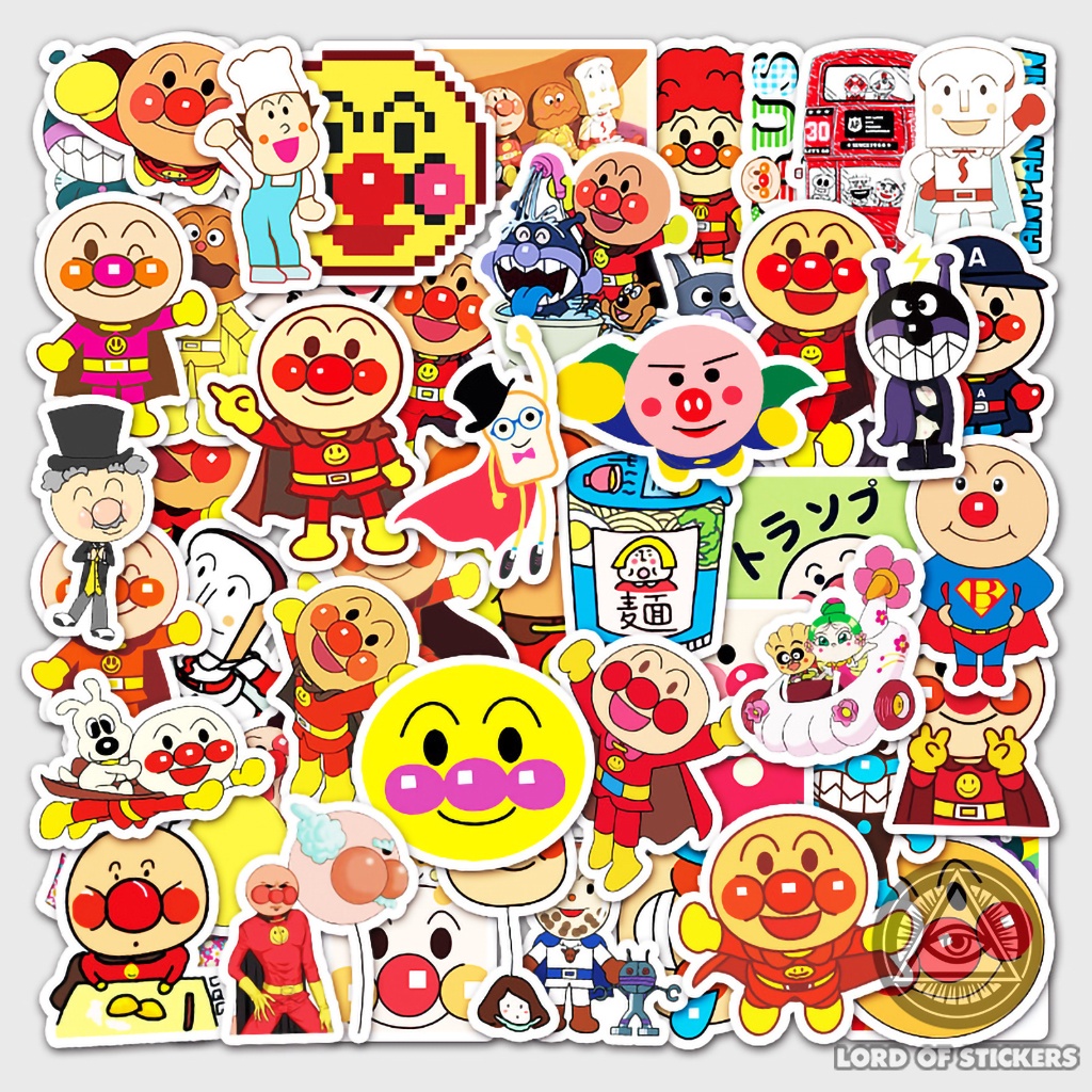 Set 52 Nhãn Dán Nhân Vật Hoạt Hình Siêu Nhân Dễ Thương Sticker Cute Chống Thấm Nước Trang Trí Mũ Bảo Hiểm, Ván Trượt, Sổ
