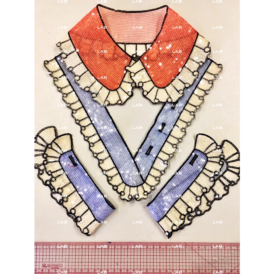 Set cổ, tay áo Sequin thêu 03 (bộ) #0204