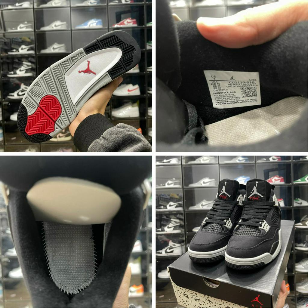 Giày JD4 Retro SE Black and Light Steel, AJ4 Đen Xám - Than.Shoes