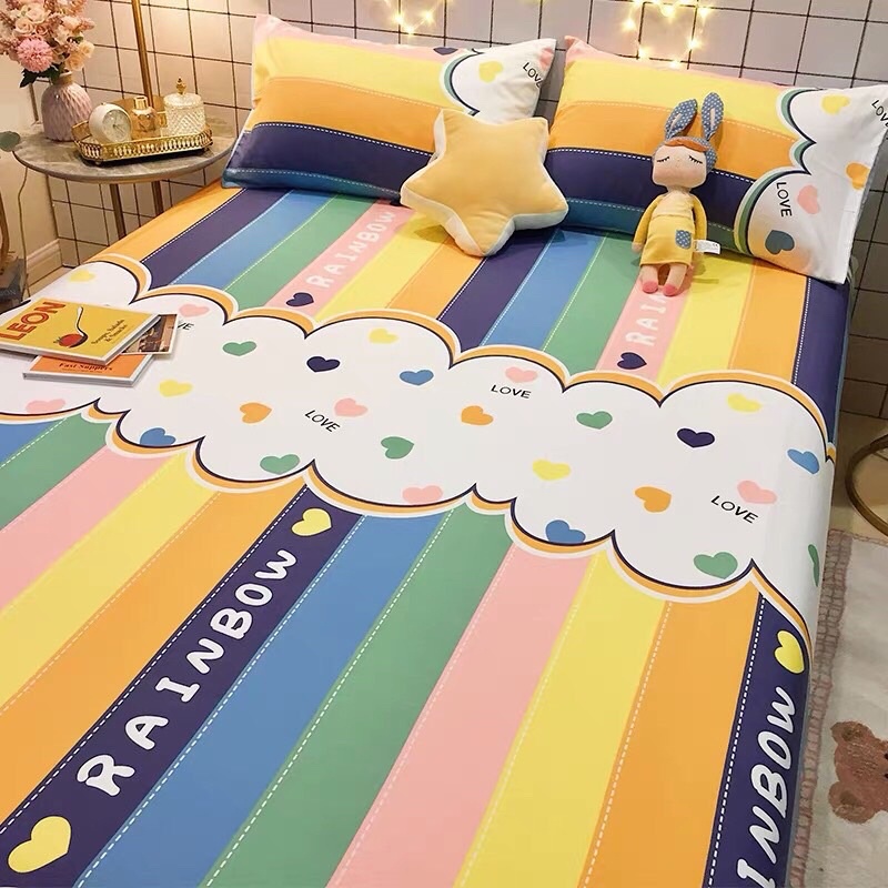 Bộ ga và 2 vỏ gối đầu cotton 100% nhập khẩu cao cấp