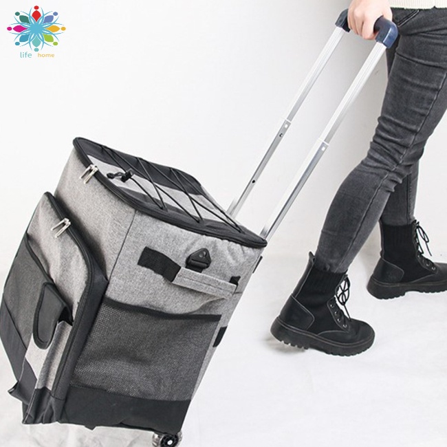 Túi Vải Oxford Cách Nhiệt Sức Chứa Lớn Đựng Đá Có Bánh Xe Đẩy Tiện Dụng Cho Hoạt Động Ngoài Trời