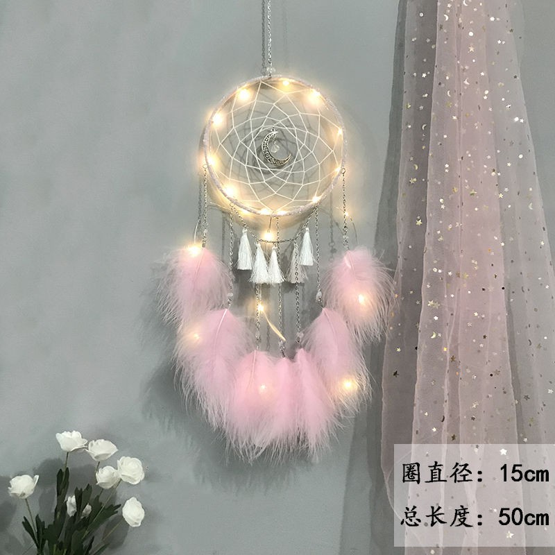 Dreamcatcher Có Đèn Trang Trí Chất Lượng Cao Dùng Làm Quà Tặng Cho Bạn Gái