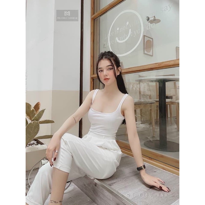 Áo ba lỗ hai dây nhỏ tôn dáng chất đẹp, Áo thun ba lỗ dáng ôm vải cotton co giãn CS0908 - NhiNhi Shop | BigBuy360 - bigbuy360.vn