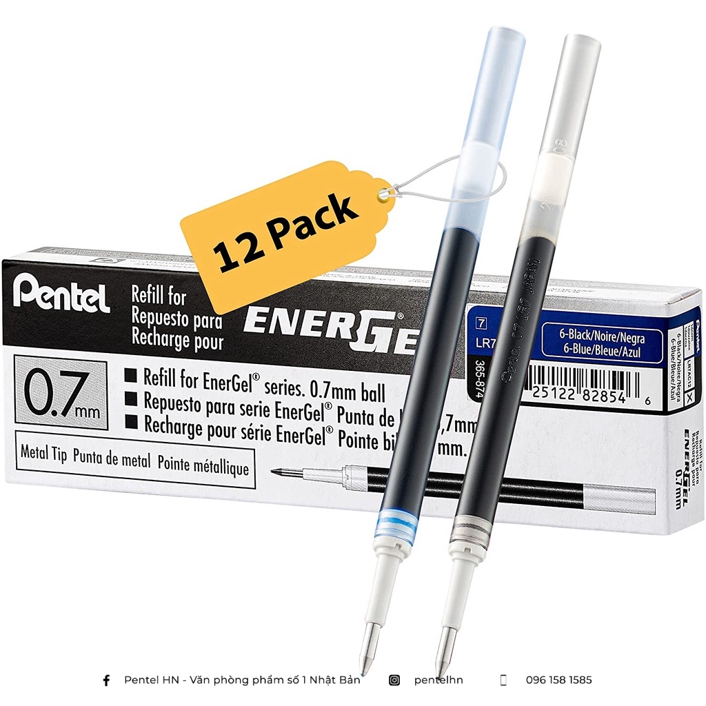 Ruột Bút Ký Pentel Energel LR7  | Mực Ra Đều/ Êm/ Mịn/ Siêu Nhanh Khô| Hàng Chính Hãng Pentel Việt Nam | GDP