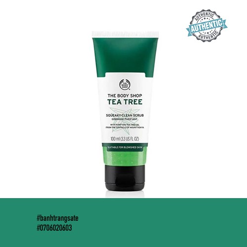 Tẩy Tế Bào Chết The Body Shop Tea Tree Squeaky Clean Scrub 100ml ( Bill Anh )