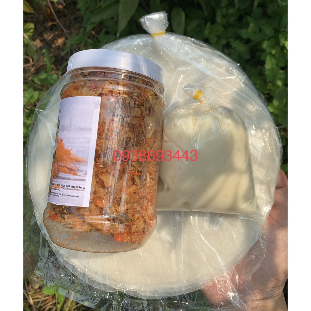 Bánh Tráng Phơi Sương 250g + 200g muối tôm tép hành + 190g bơ