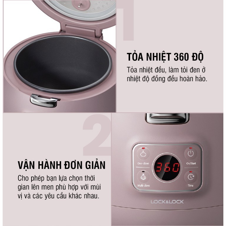 [Chính hãng] Máy Làm Tỏi Đen Lock&Lock EJR136PUP 90W 3L Tím