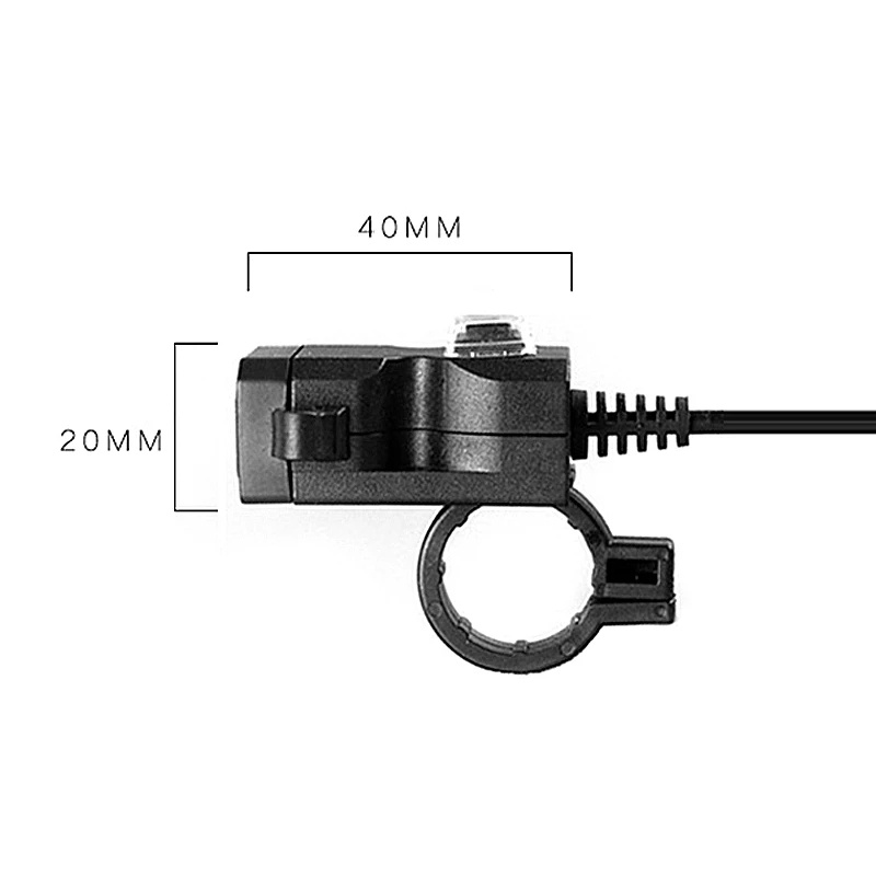 Bộ Sạc Điện Thoại Hai Cổng Usb 5v 1a / 2.1a 12v Gắn Tay Lái Xe Máy Tiện Dụng