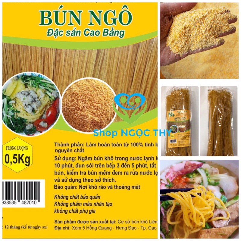 Bún phở ngô đặc sản Cao Bằng 500gr, bún eatclean thơm dai dinh dưỡng