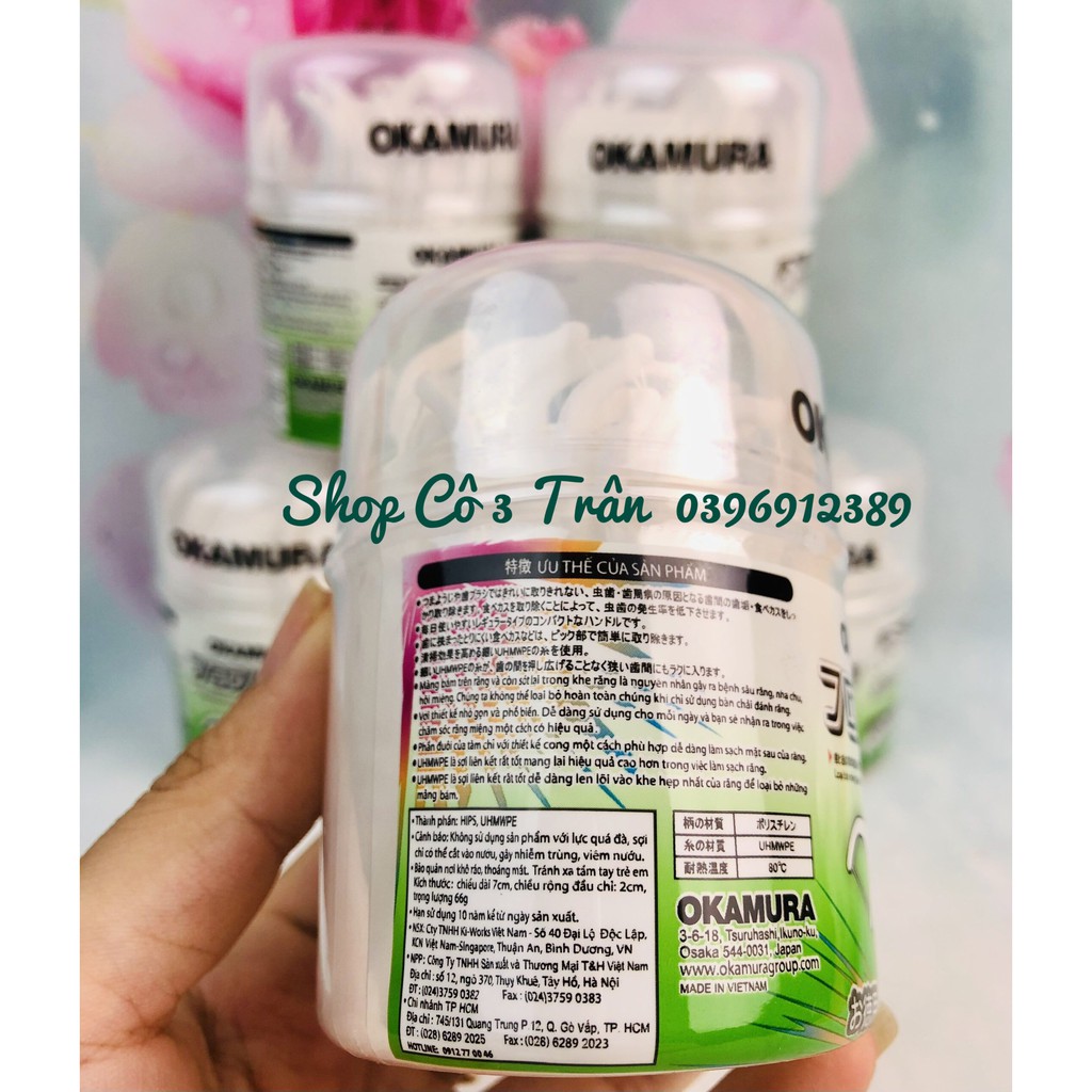 Tăm chỉ kẽ răng Okamura - Okamura - Hộp tăm chỉ kẽ AH-OK ( 60 cây/hộp ) chăm sóc răng miệng