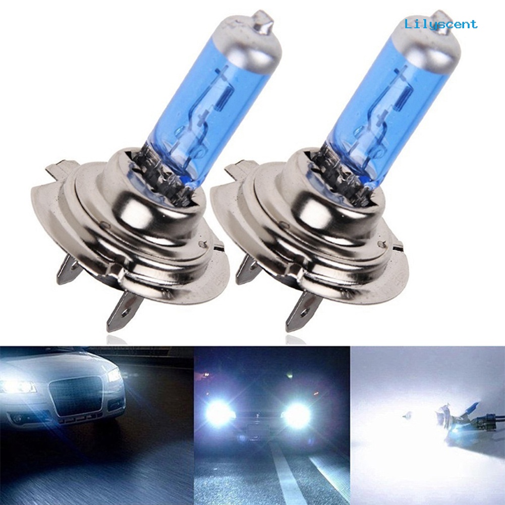 Set 2 Bóng Đèn Pha 55w 12v H7 6000k Ánh Sáng Trắng Siêu Sáng Dành Cho Ô Tô