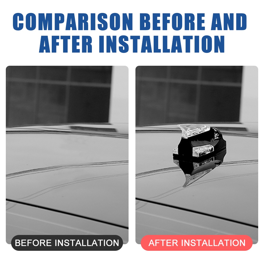1 pc Vây cá mập trang trí xe ô tô Loại đèn LED cảnh báo pin năng lượng mặt trời