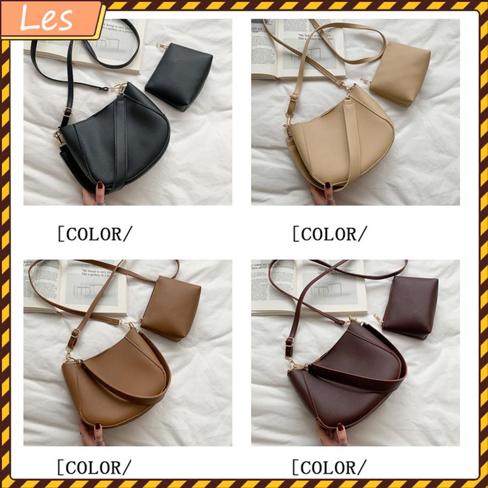 Túi Da Đeo Chéo Màu Trơn Thời Trang Cho Nữ