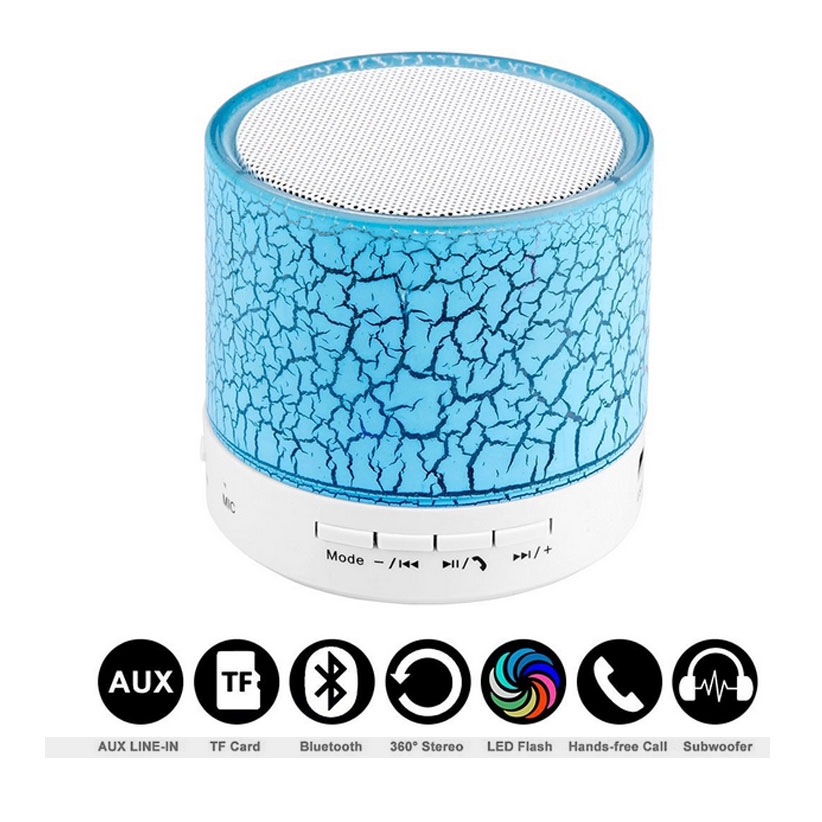 Loa bluetooth không dây mini có đèn LED tiện dụng hỗ trợ thẻ TF và cổng USB cùng micro phát nhạc/phát đài FM thông dụng