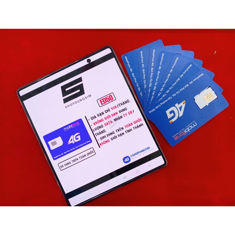 [FREESHIP] Sim 4G Mobifone vào mạng 50k/tháng không giới hạn dung lượng (Sd toàn quốc) | Gói cước ED50 | Sim 4G Mobifone