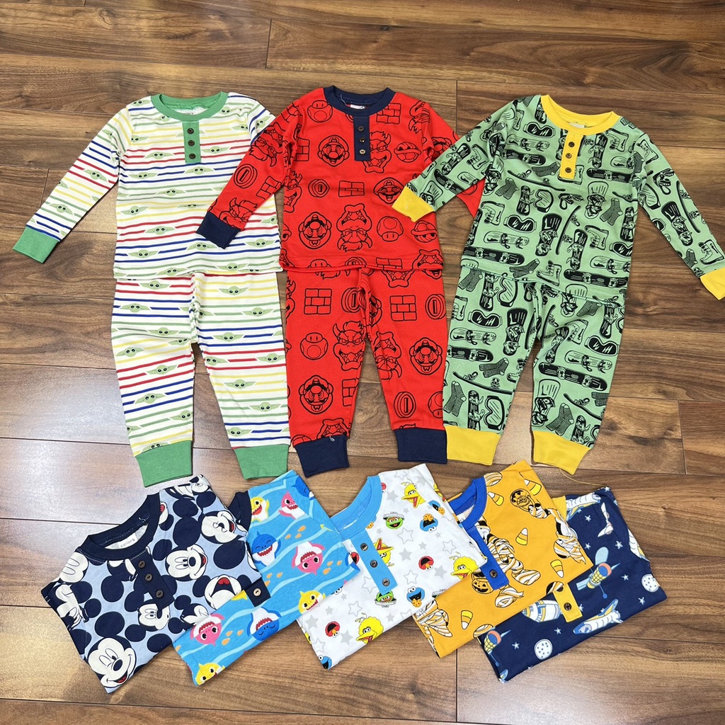 Bộ cotton bozip dài tay cho bé trai