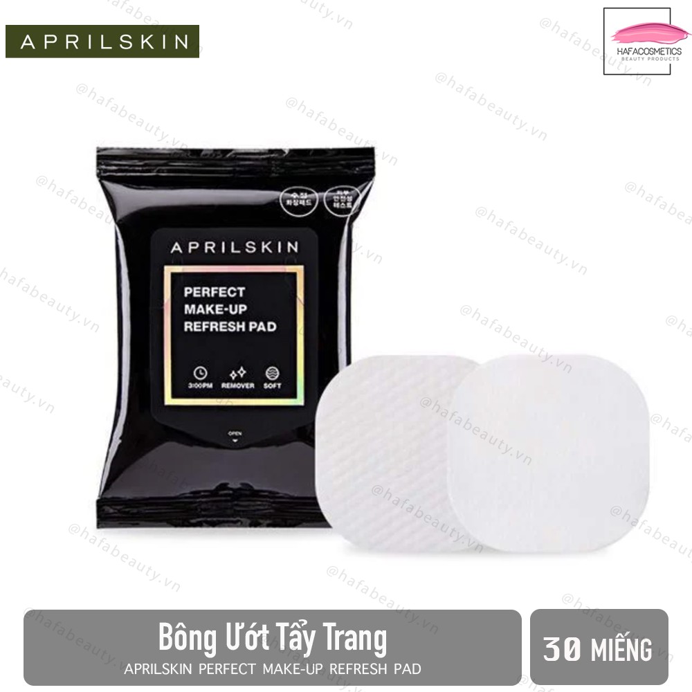 Bông Ướt Tẩy Trang AprilSkin Perfect Make-Up Refresh Pad (30 miếng)