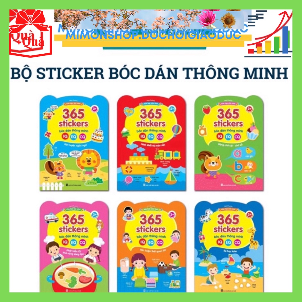 Bộ Sticker 365 bóc dán thông minh cho bé, 6 chủ đề MIMON