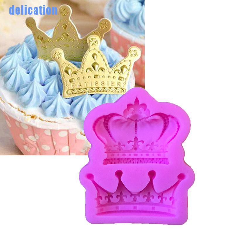 Khuôn Silicone Nhấn Bánh Hình Vương Miện 3d