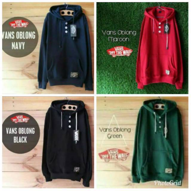 VANS Áo Khoác hoodie Phối Nút size Lớn Thời Trang Trẻ Trung