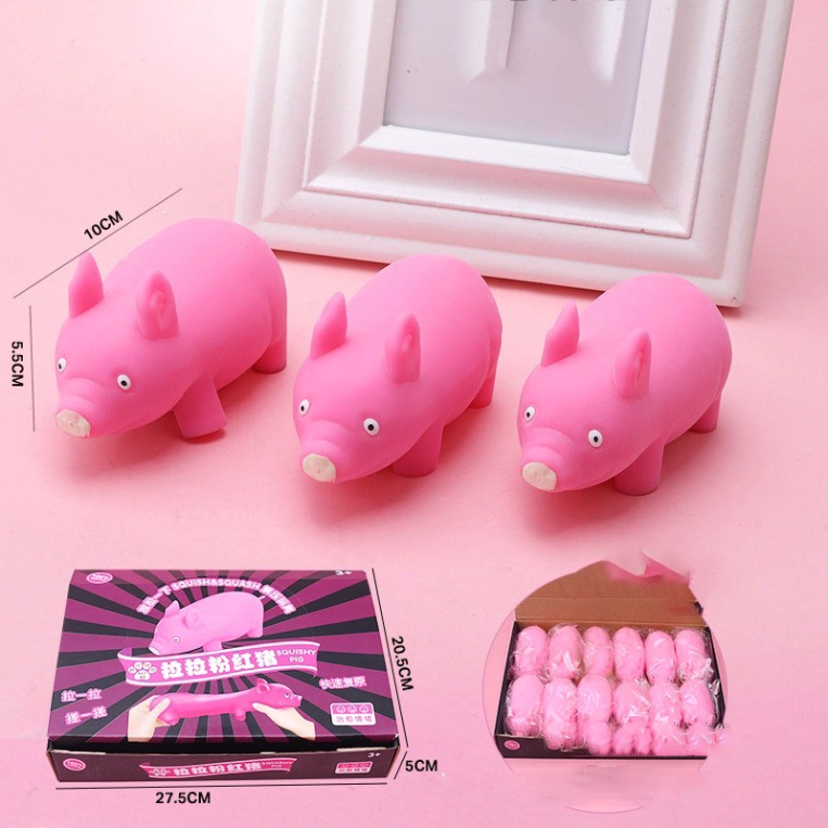 Heo hồng Dẻo xả stress Heo Hồng mềm dẻo siêu kute-đồ chơi squishy Chó Pug sillicon Chó Pug Kéo Dài Cute