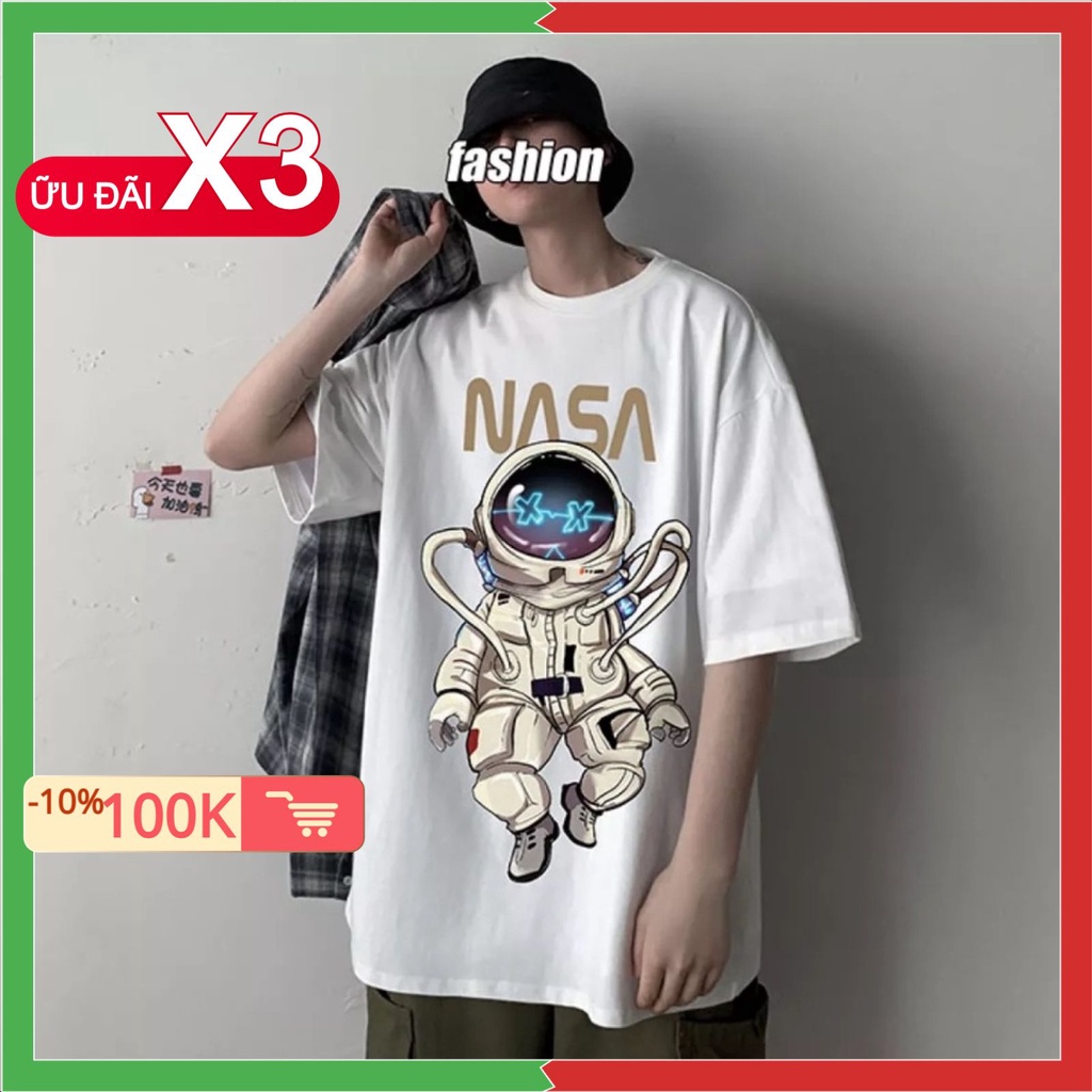 Áo thun nam nữ tay lỡ form rộng Sadboiz chất cotton co dãn in hình phi hành gia