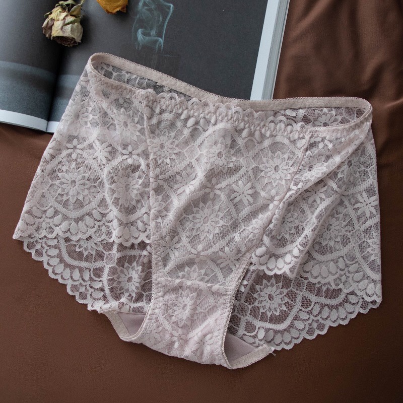 Quần lót ren đùi cạp cao chất ren mềm mại size L, XL YiOn Underwear QR13