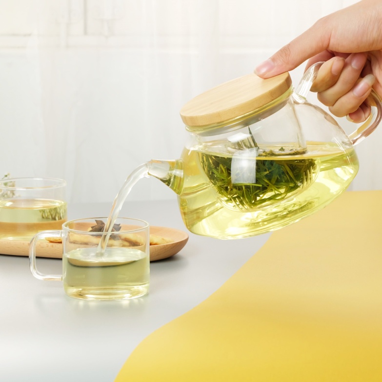 Bình lọc trà hoa thủy tinh 600ml S092 - Dòng ấm trà thủy tinh chịu nhiệt - Samahome Shop