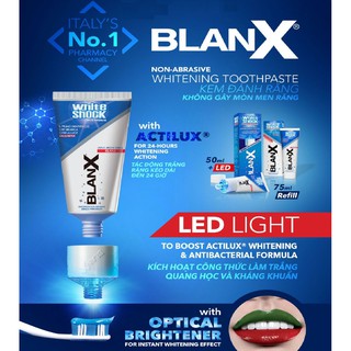 Kem Đánh Răng Blanx White Shock White&Protect led light