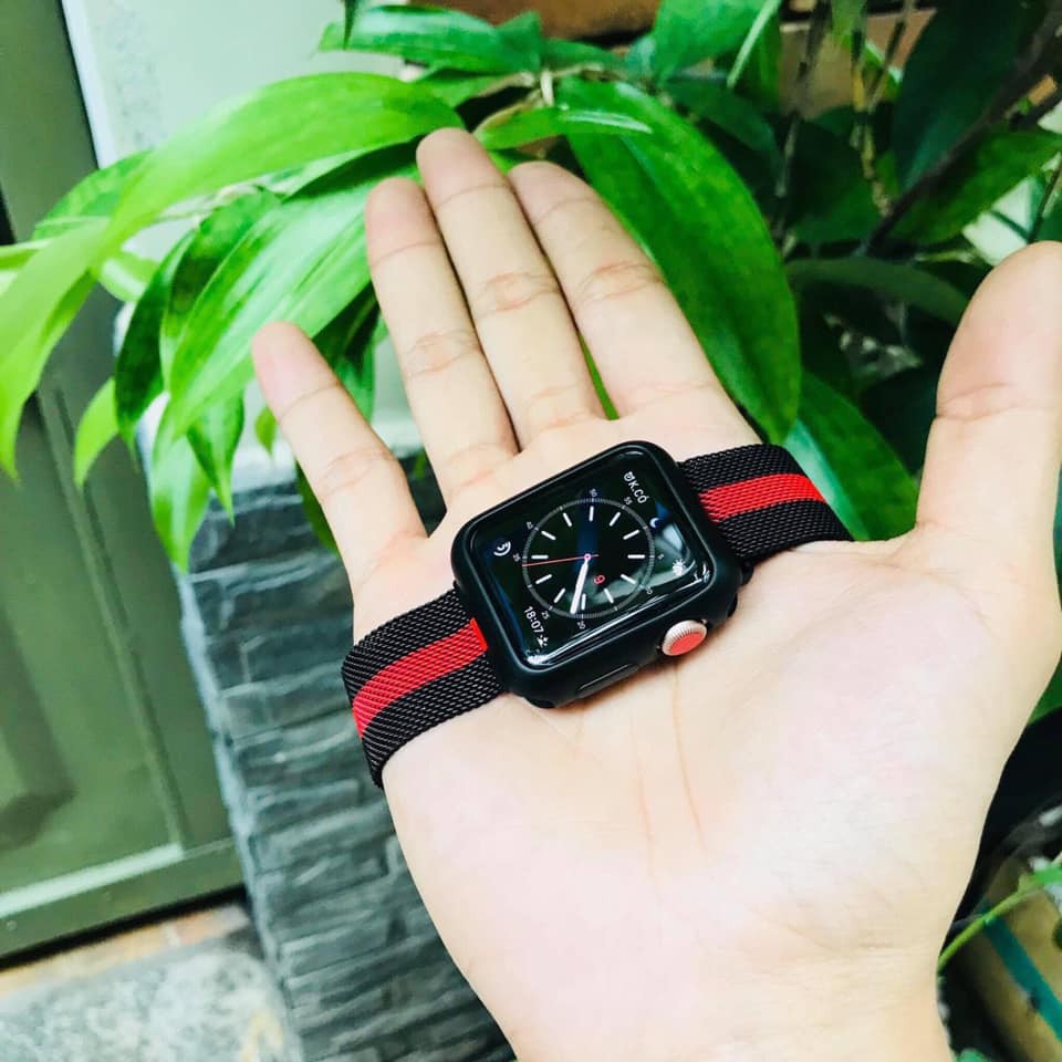 Combo dây thép milanese + ốp viền dành cho apple watch