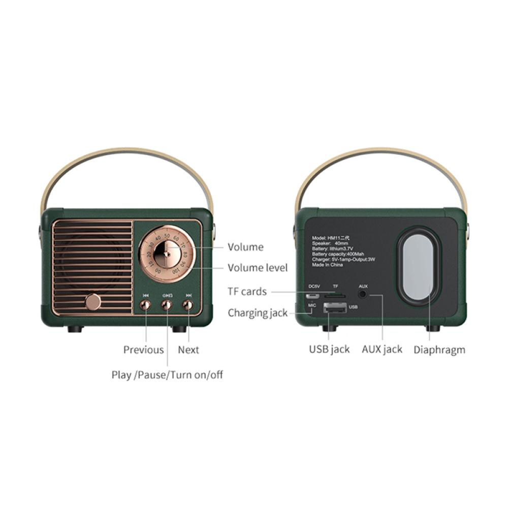 Loa bluetooth DIGIFOUNDER mini không dây cổng USB R1W5 phong cách cổ điển