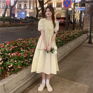 Đầm ngắn tay phối ren xinh xắn dành cho nữ