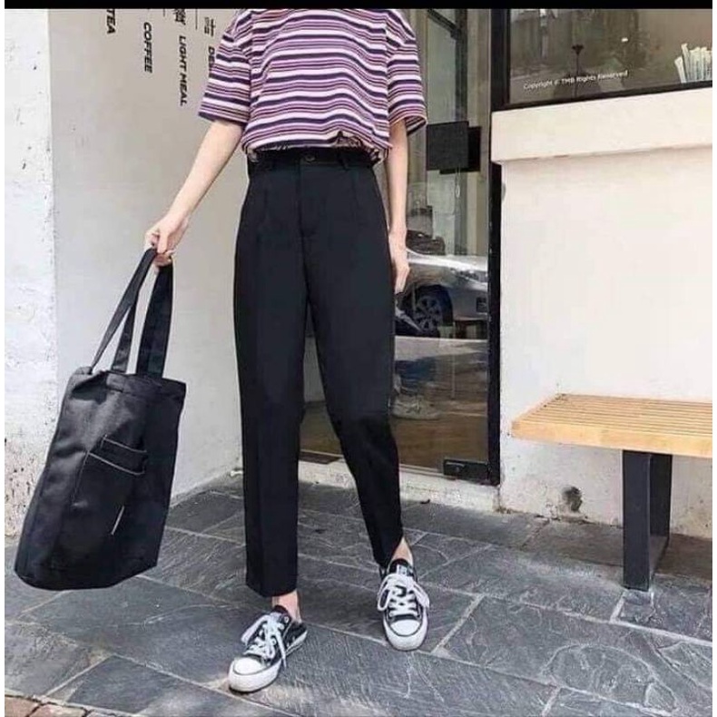 Quần baggy vải 1 cúc chất tuyêt mưa đủ size siêu đẹp