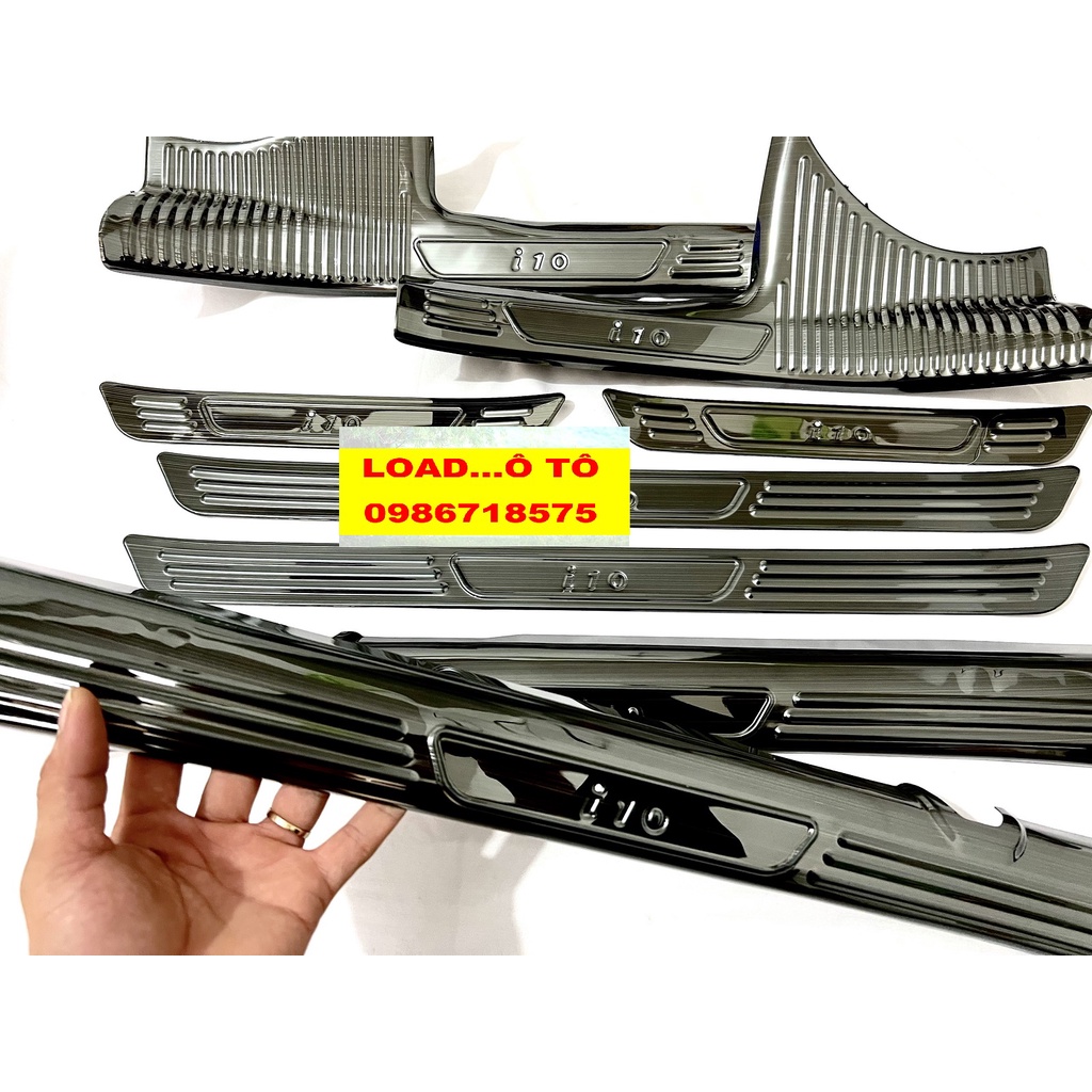Ốp Bậc Cửa, Nẹp Bước Chân Xe Huyndai I10 2022-23 Mẫu Titan Cao Cấp
