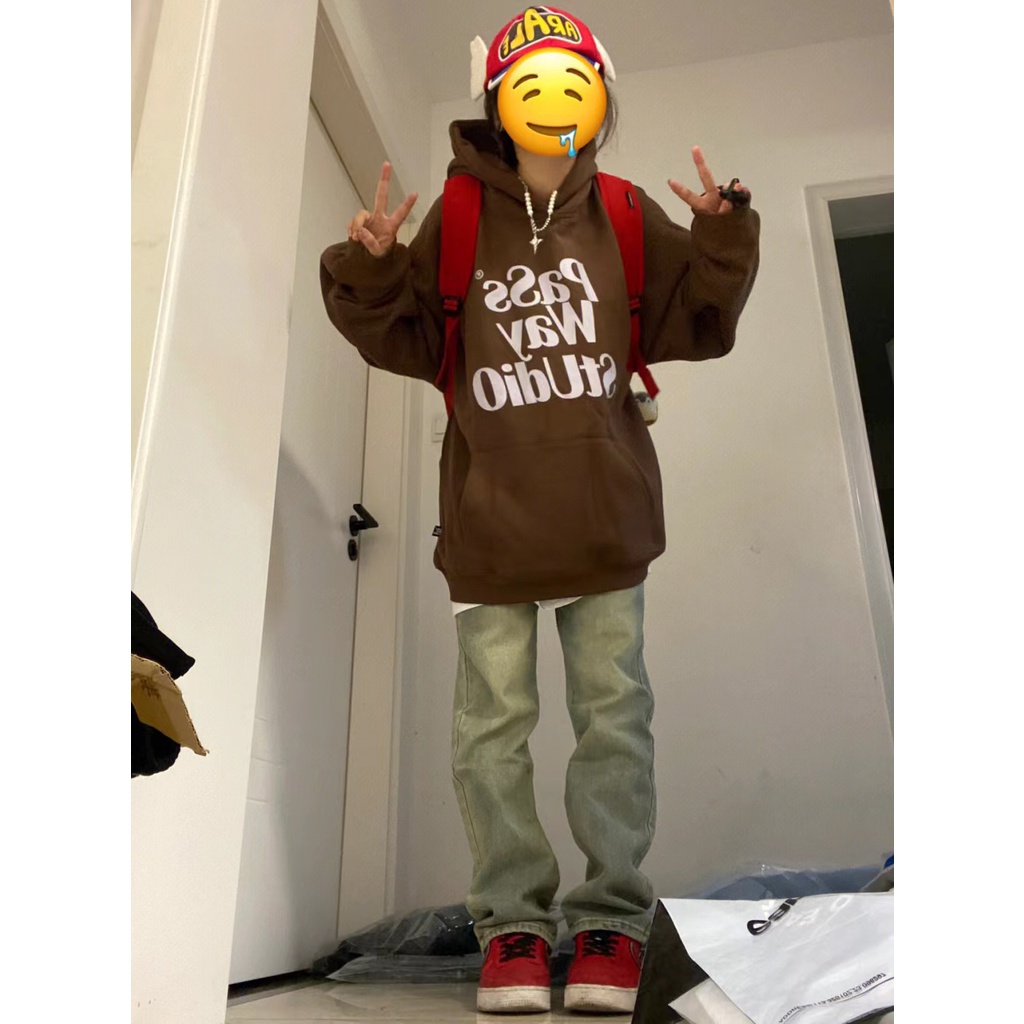 NRVP Áo Hoodie Tay Dài Oversize In Họa Tiết Phong Cách Hàn Quốc Kiểu Mới Cho Nam / Nữ