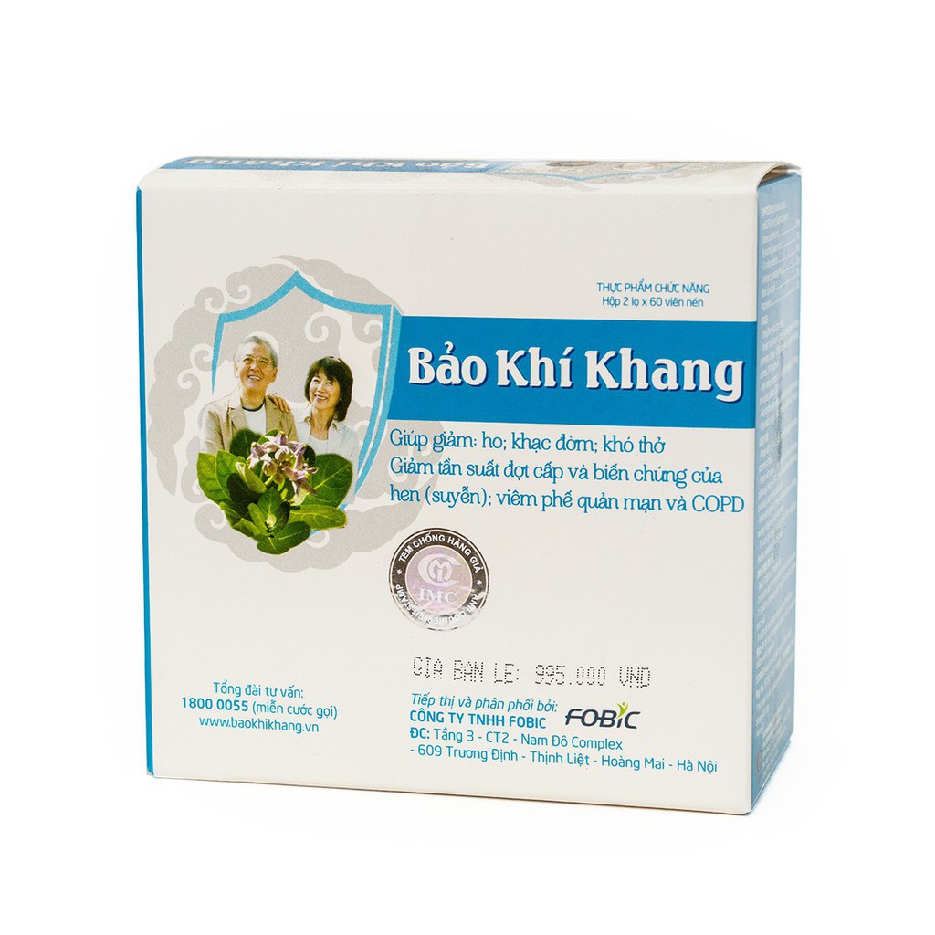 BẢO KHÍ KHANG (HỘP 120 VIÊN) - Giảm tái phát hen suyễn, viêm phế quản mạn, COPD.