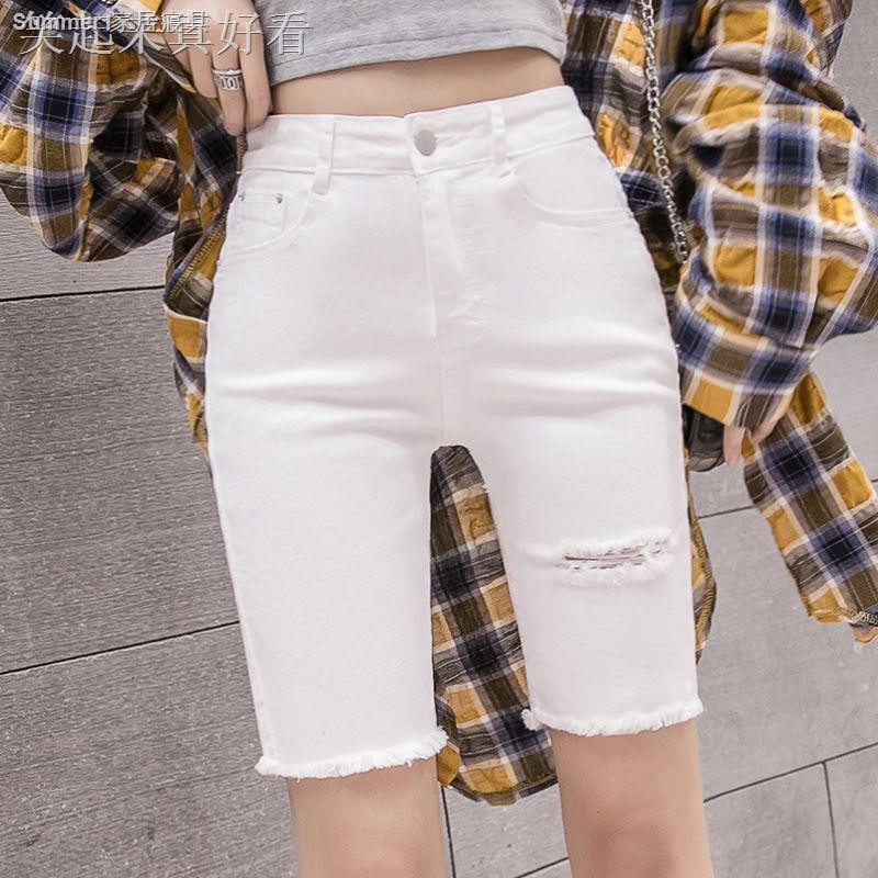 Quần Short Skinny Lưng Cao Màu Trắng Đen Thời Trang Cho Nữ