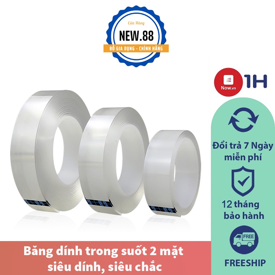 Băng dính trong suốt 2 mặt siêu dính, siêu chắc, dán trên mọi bề mặt l Băng dính trong suốt đa năng, chịu nhiệt cao 3M