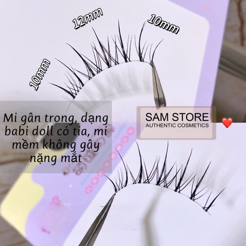 Mi babi doll dạng tia mảnh Sammi02 gân trong hot tik tok giúp mắt to tròn, gân mi mềm không gây cộm mắt
