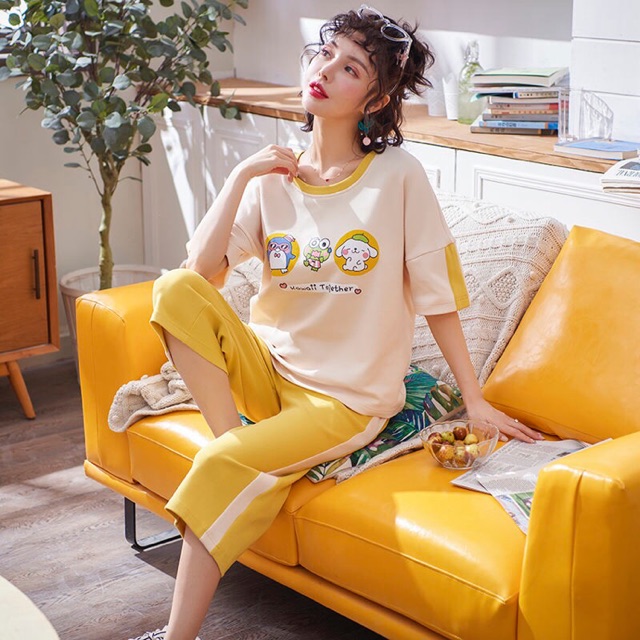 Bộ mặc nhà hè cotton 2019