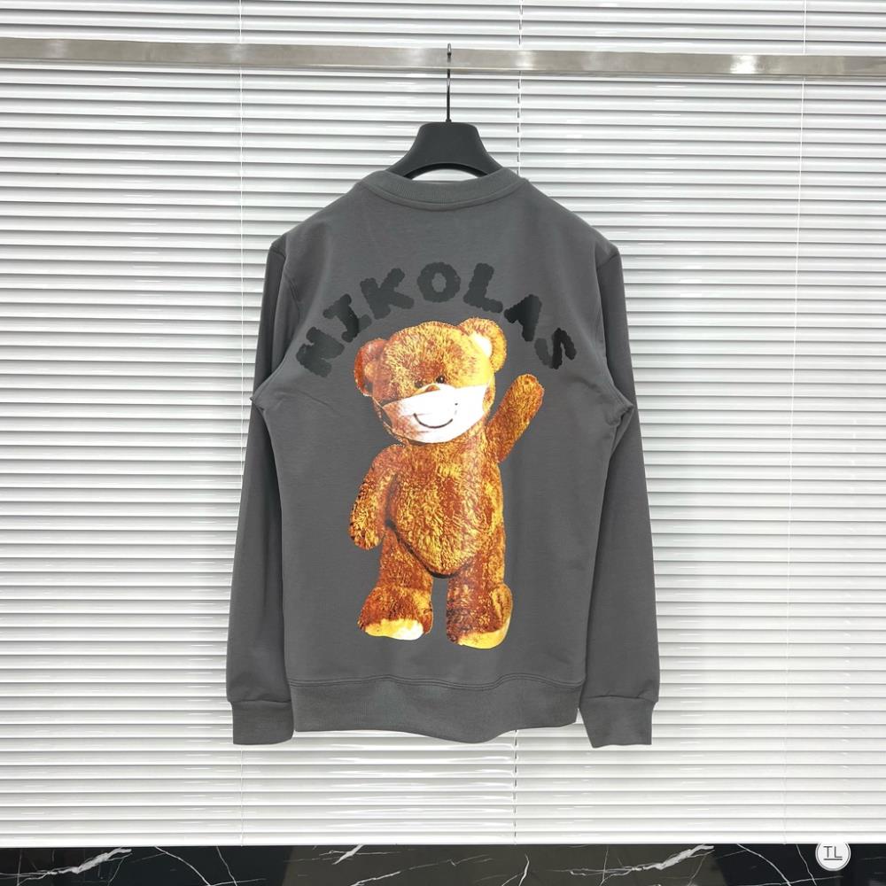 Áo Nỉ nam nữ in hình gấu NICOLAS đủ màu mới nhất-Áo SWEATER nam nữ hot hit