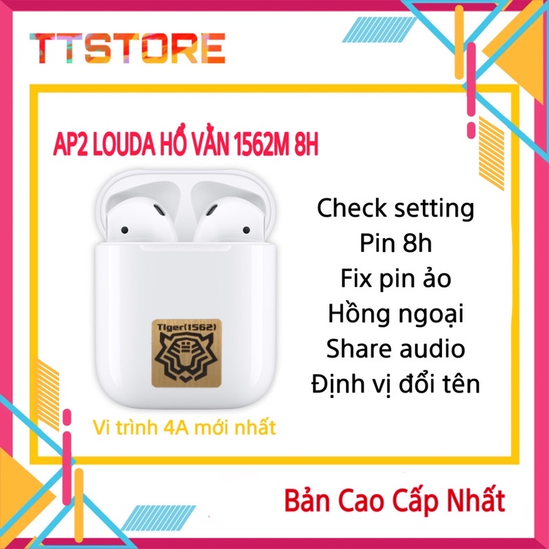 Tai Nghe Bluetooth Louda Hổ Vằn 1562M Check Settig / Pin 8h / Vi Trình 4A Định Vị Đổi Tên Cao Cấp